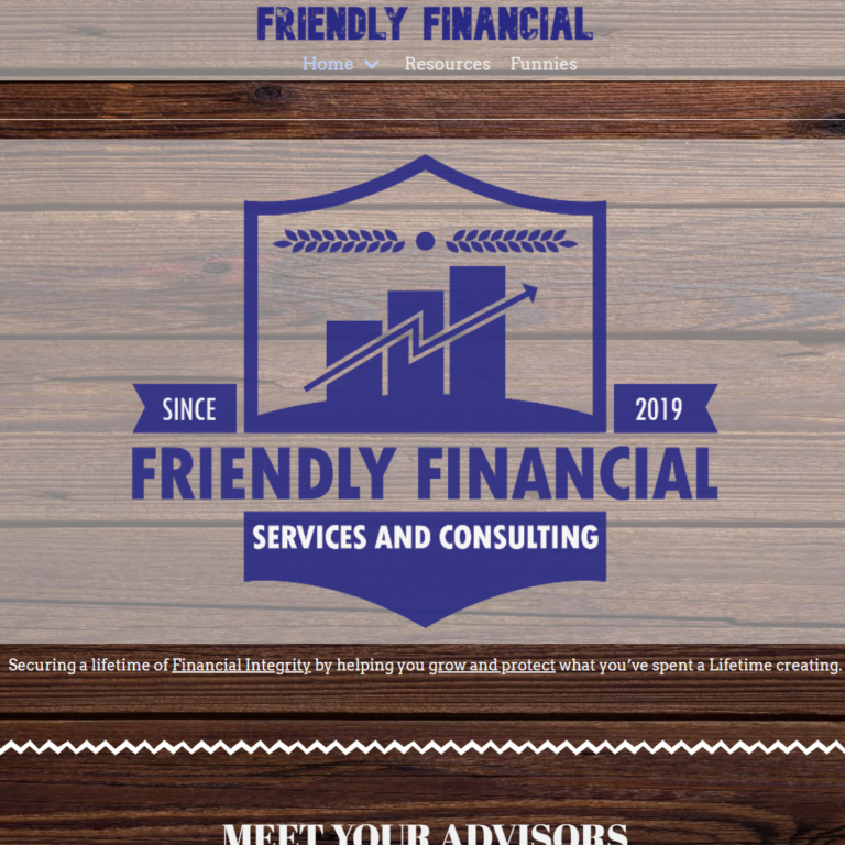 Friendly Financial website built by Your Custom Web Design, Inc.