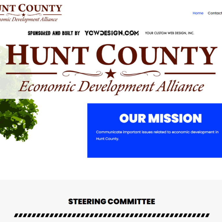 Hunt County EDA website built by Your Custom Web Design, Inc.