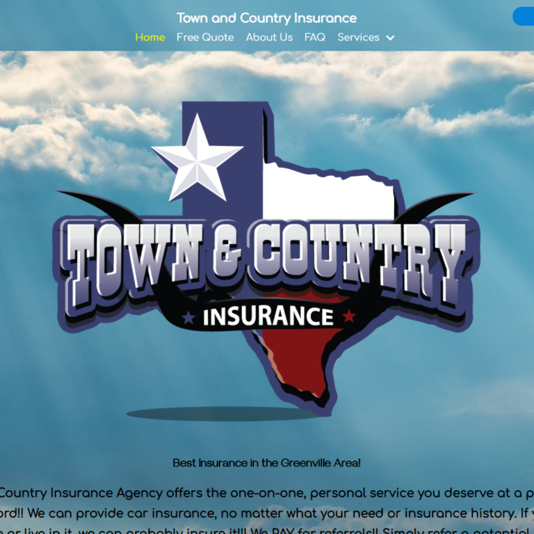 Town & Country Insurance website built by Your Custom Web Design, Inc.