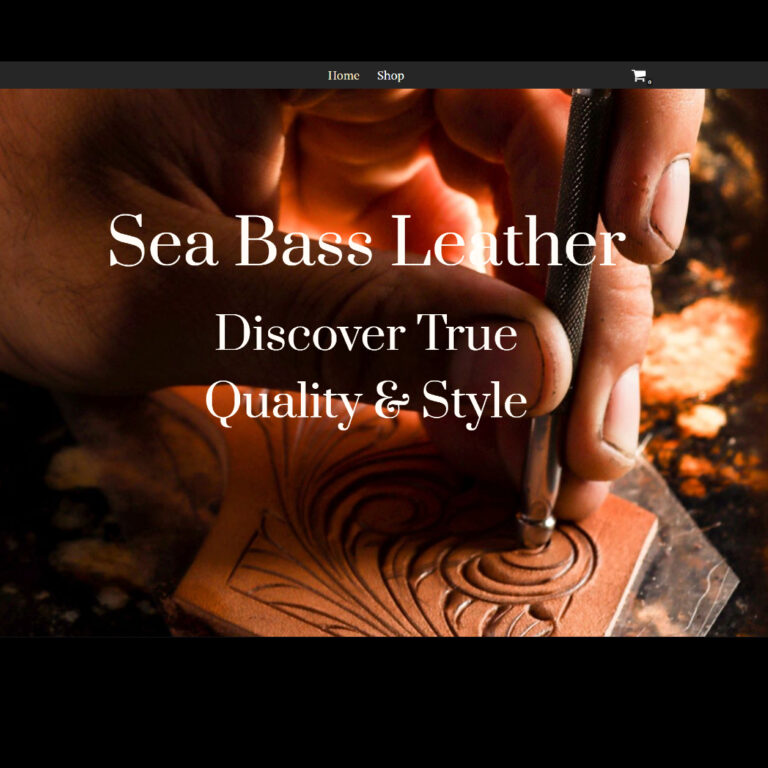Seabassleather.com website created by Your Custom Web Design, Inc.